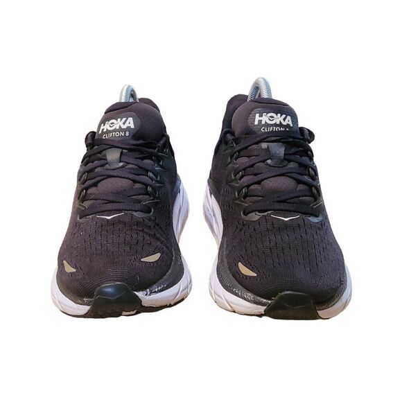 Hoka One One Clifton 8 Women Sz 7B Black Low Top Lace Up Athleisure Running - Picture 3 of 9